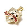 Brass Micro Pave Clear Cubic Zirconia Pendants KK-A303-23C-G-2