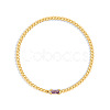 Birthstone 304 Stainless Steel Pave Cubic Zirconia Link Bracelets FS-WG4804B-03-1