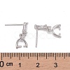Rhodium Plated 925 Sterling Silver Stud Earring Findings STER-F048-34P-4