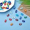 40Pcs 8 Colors Normal Lampwork Beads LAMP-SZ0001-24-3