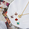 14Pcs 7 Colors Glass Connector Charms KK-GO0001-26-7