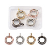 4Pcs 4 Colors Alloy Glass Crystal Rhinestone Pendants PALLOY-TA0002-37-1