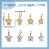12Pcs 4 Styles Brass Pendants KK-ME0001-44-2