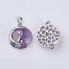 Natural Amethyst Kitten Pendants X-G-K234-D09-2