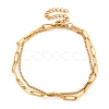 304 Stainless Steel Multi-Strand Chain Bracelets BJEW-G711-03A-G-1