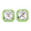 Crystal Rhinestone Square Stud Earrings with 925 Sterling Silver Pins for Women MACR-S275-039A-2