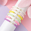 6Pcs 6 Color Polymer Clay Heishi Surfer Stretch Bracelets Set BJEW-JB09732-01-3