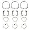 200Pcs 4 Style S Tibetan Style Alloy Bead Frames TIBEB-SC0001-20-1