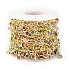 Brass & Cubic Zirconia Beaded Chain CHC-D029-29G-3