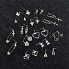 12 Pairs 12 Styles Cherry & Triangle & Eye & Bear & Zipper Buckle Alloy Dangle Stud Earrings for Women EJEW-AN0003-10-7