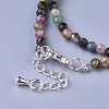 Natural Tourmaline Beaded Necklaces NJEW-K114-C-A15-3