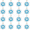 20Pcs Glass Seed Beaded Snowflake Pendants FIND-SC0020-41-1