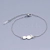 Tarnish Resistant 201 Stainless Steel Kitten Link Bracelets BJEW-T011-JN473-1-1