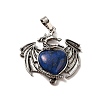 Natural & Synthetic Mixed Gemstone Heart Pendants KK-K331-01AS-4