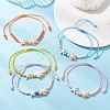 Adjustable Ocean Starfish Turtle Natural Mixed Gemstone & Glass Seed Beads Braided Bracelets BJEW-MZ00324-1