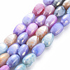 Opaque Baking Painted Crackle Glass Beads Strands X-EGLA-S174-21I-1