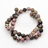 Round Natural Rhodonite Beads Strands X-G-M136-8mm-2