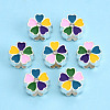 Alloy Enamel European Beads MPDL-T005-005F-RS-3