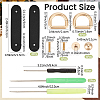 2Pcs PU Leather Suspension Clasps with Alloy D Rings AJEW-CL0004-98A-2