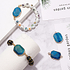 5pcs Natural Crackle Agate Links Connectors G-AR0004-02-4