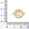 Brass Micro Pave Clear Cubic Zirconia Hollow Flat Round with FE Links Connector Charms KK-L268-018G-3