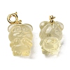 Natural Citrine Bear Pendant Decorations G-R489-15G-2