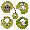 4Pcs 4 Styles Tibetan Style Alloy Pendant Necklaces Set with Faux Suede Cords NJEW-AN0001-73-3