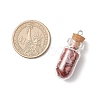 8Pcs 8 Styles Synthetic Turquoise & Natural Green Aventurine & Citrine & Rose Quartz & Lapis Lazuli & Quartz Crystal & Amethyst & Red Jasper Chip Glass Bottle Pendants PALLOY-JF04073-2