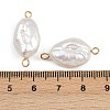 Natural Freshwater Pearl Keshi Pearl Nuggets Connector Charms STAS-D378-16G-3