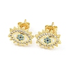 Evil Eye Real 18K Gold Plated Brass Stud Earrings EJEW-L269-087G-01-1