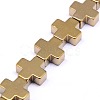 Electroplate Non-magnetic Synthetic Hematite Beads Strands G-I096-01-3