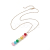 Colorful Glass Round Beaded Pendant Necklaces NJEW-JN04581-01-4
