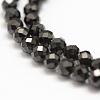 Natural Black Spinel Beads Strands G-G682-23-3mm-3