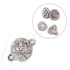 Alloy Rhinestone Magnetic Clasps with Loops BSAHH052-1