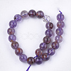 Natural Purple Phantom Quartz Purple Lodolite Quartz Beads Strands X-G-S333-8mm-030-2