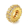 Rack Plating Brass Clear Cubic Zirconia European Beads KK-G501-06A-G-1