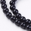 Natural Black Onyx Round Beads Strand G-L087-8mm-01-3