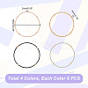 24Pcs 4 Colors Stainless Steel Satellite Chains Stretch Bracelets Set for Women BJEW-UN0001-36-2