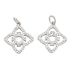 Brass Micro Pave Clear Cubic Zirconia Pendants CU-CBA7BFE-02A-P-1