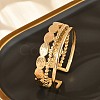 304 Stainless Steel Cuff Bangles for Women BJEW-B120-04G-03-1