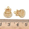 Brass Micro Pave Clear Cubic Zirconia Charms KK-B160-03G-3