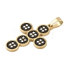 Ion Plating(IP) 304 Stainless Steel Enamel Rhinestone Pendants STAS-Q325-05H-G-2