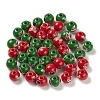 Christmas Printed Wood European Beads WOOD-K008-01-1