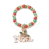 Christmas Theme Glass Seed Beads Stretch Ring Sets RJEW-TA00163-4