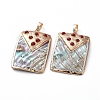 Electroplated Paua Shell Pendants BSHE-G024-06B-1