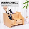 Beech Wood Cosmetic Drawer Storage Organizer Box OBOX-WH0004-13-5