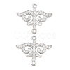Brass Micro Pave Clear Cubic Zirconia Connector Charms CU-CBA7BFE-03D-P-1
