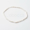 Faceted Rondelle Natural Rainbow Moonstone Beads Stretch Bracelets BJEW-JB06383-06-1