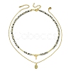 2Pcs 2 Style 304 Stainless Steel Virgin Mary & Cross Pendant Necklaces Set NJEW-JN04527-4