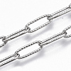Tarnish Resistant 304 Stainless Steel Textured Paperclip Chains CHS-S006-JN954-1-1